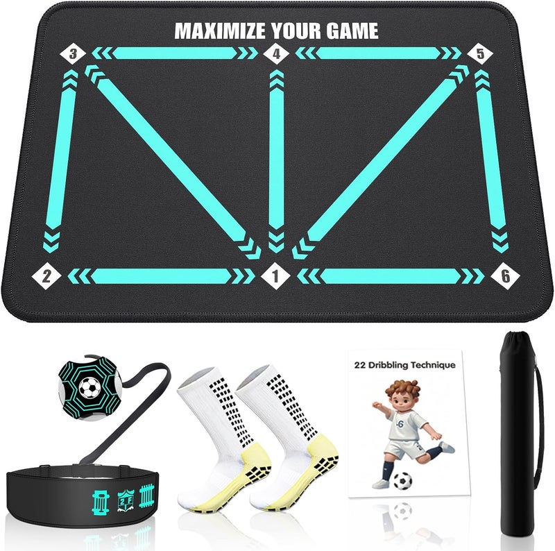 2F22E Soccer Training Mat with Silent Shock Absorption and Non-Slip Base for Footwork Training and Ball Mastery(Belt Version) - Image 1